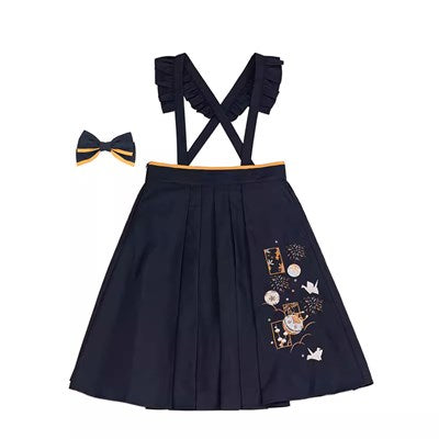 [Pre-orders available until 8/21] Temari embroidered hakama-style suspender skirt