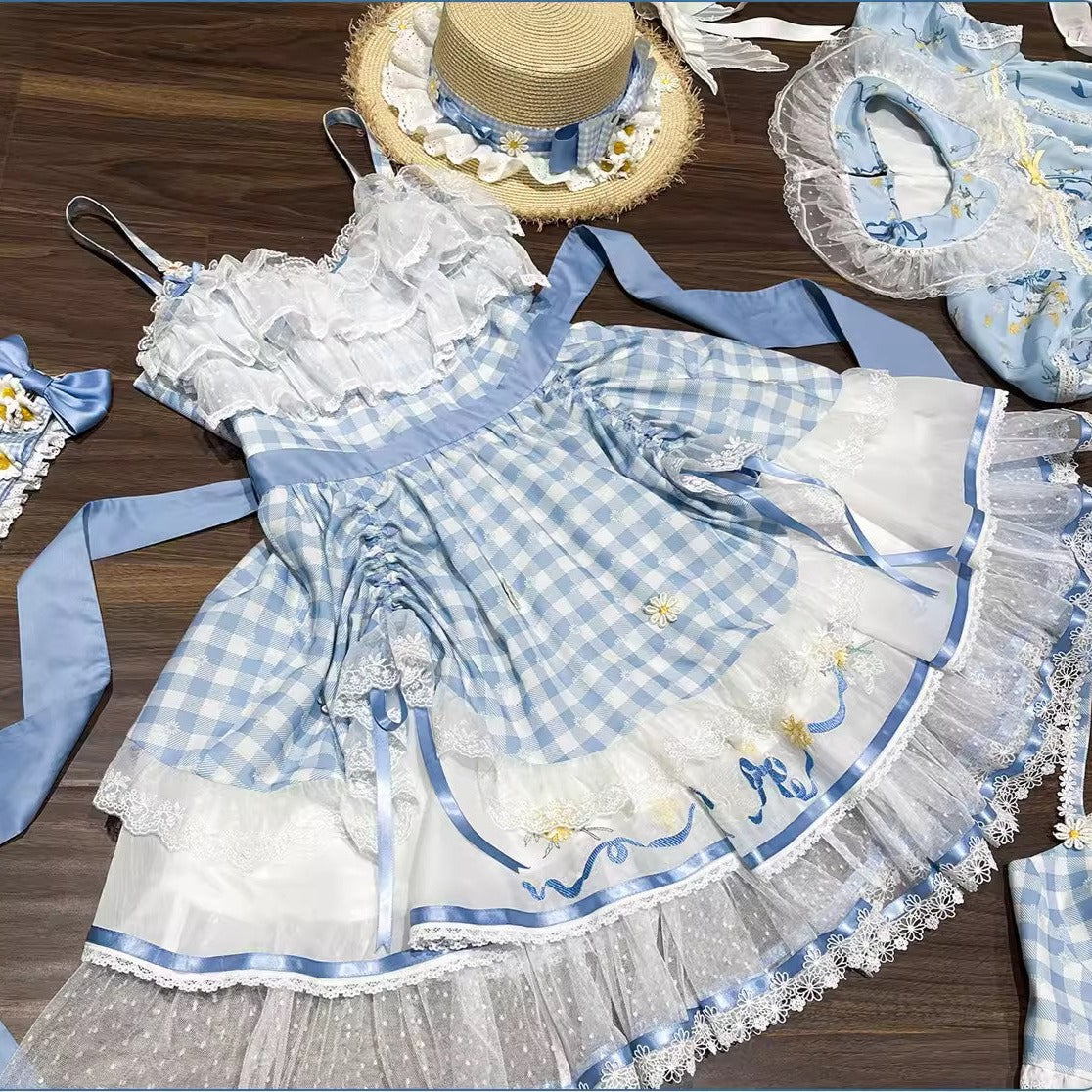 [Sale period ended] Daisy and Sky gingham check jumper skirt