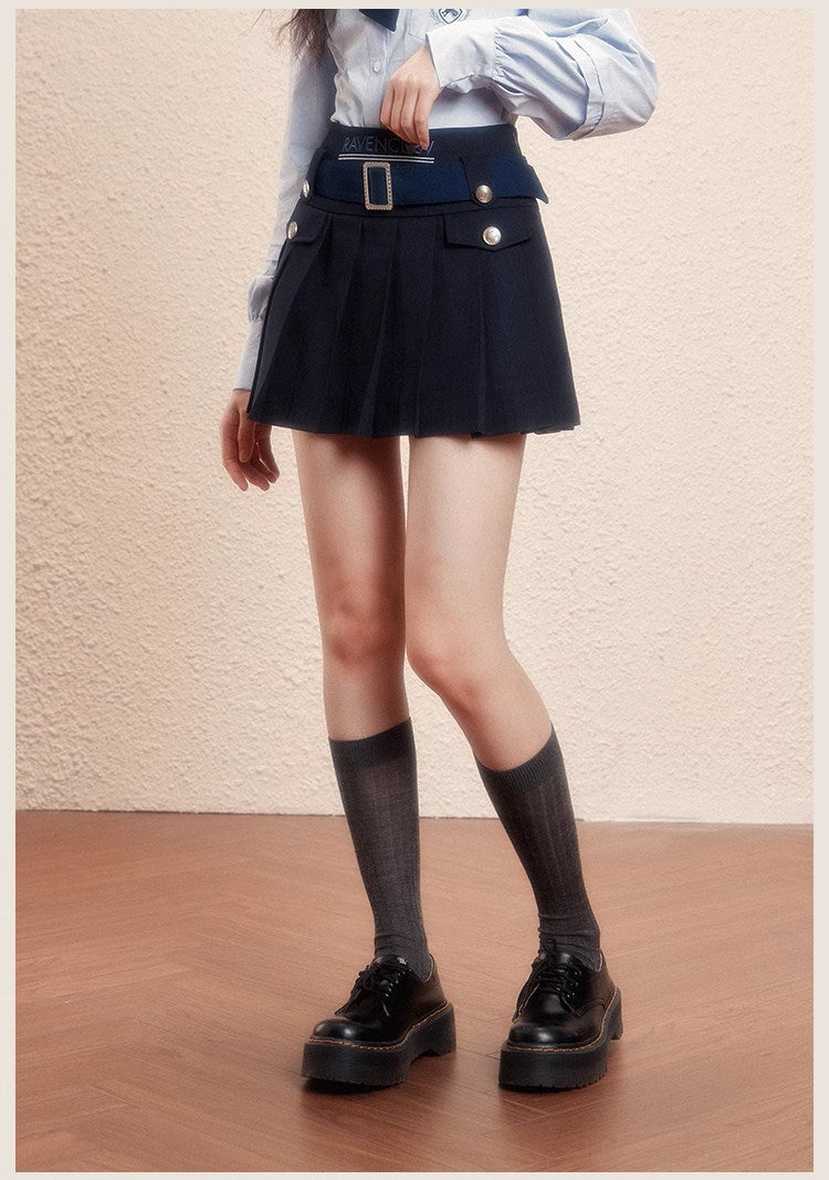 [Pre-order] Hogwarts School of Witchcraft and Wizardry Metal Button Miniskirt