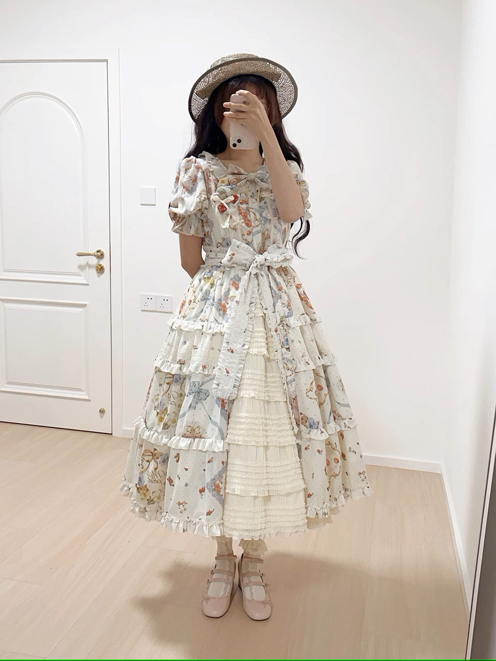 [Sale period has ended] Cat Rose Tea Party Daily Dress Short Length