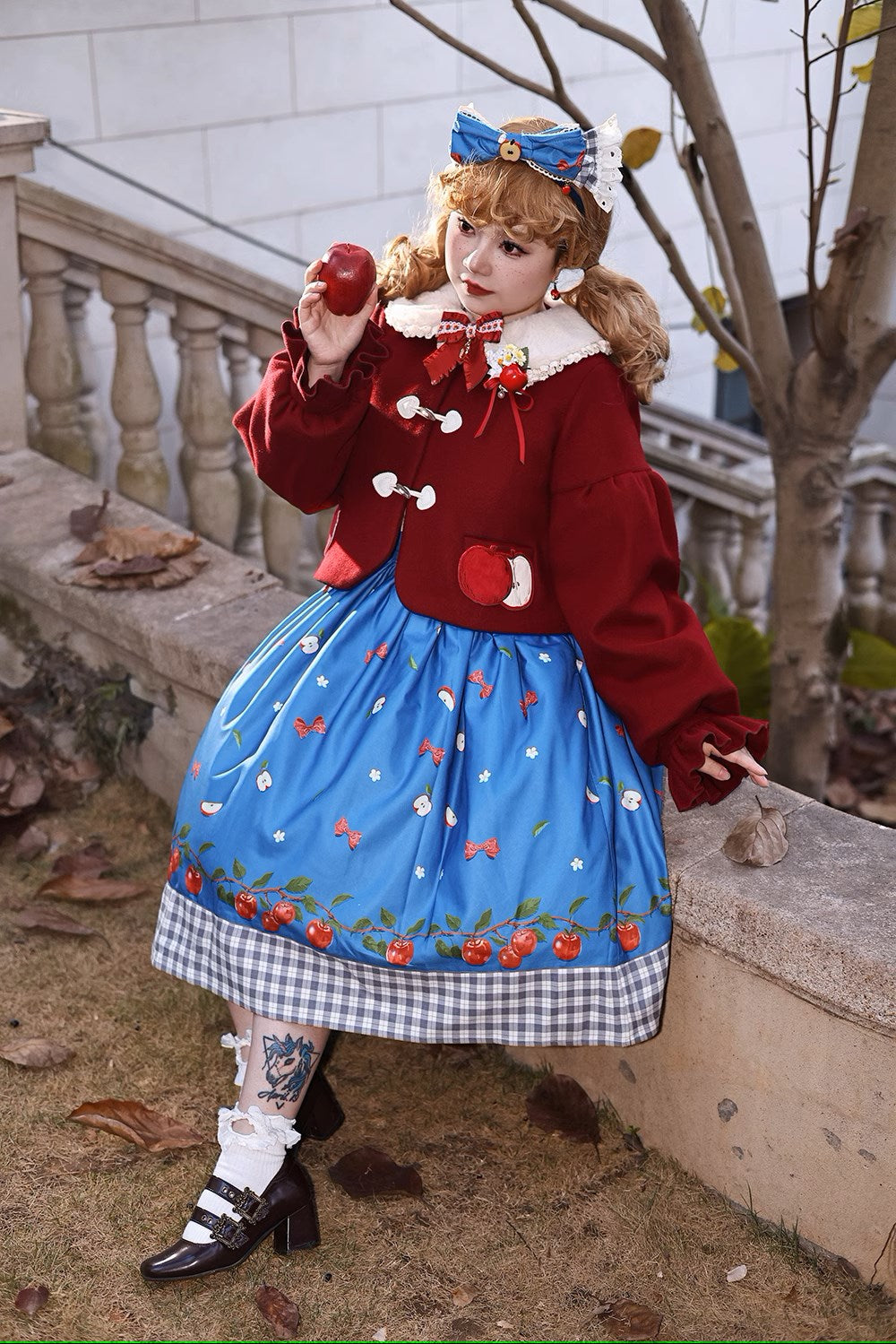【予約販売】Apple Garden バイエルン風2wayサロペットスカート