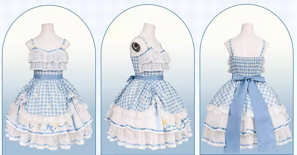 [Sale period ended] Daisy and Sky gingham check jumper skirt