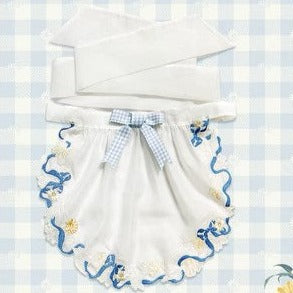 同時購入のみ【再販・受注予約7/16まで】Daisy and Sky エプロン・刺繍入りリボンベルト