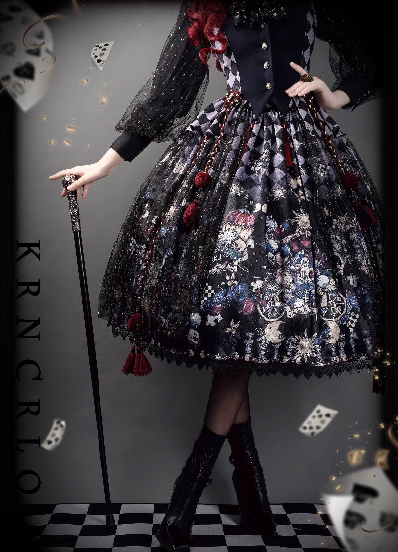 Gothic Circus print skirt