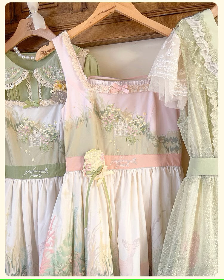 [Resale/Pre-orders available until 2/12] Fragrant Grass Print Jumper Skirt