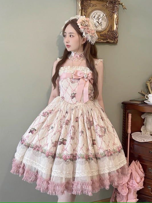 [Reservation until 7/13] Secret Strawberry Garden Jumper skirt and bolero set [Type 1]