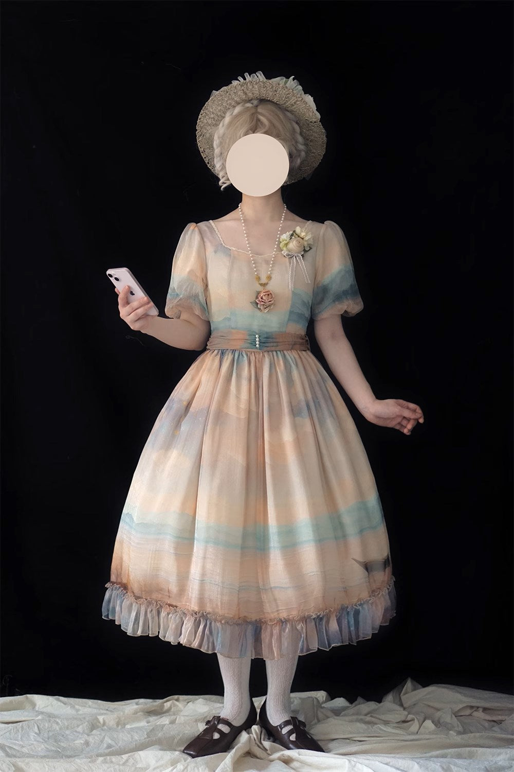Elegance Greek oil painting style print dress