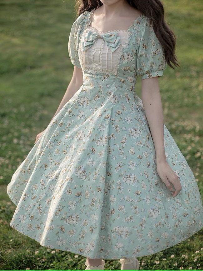 Floral Poetry Classical Short Sleeve Dress