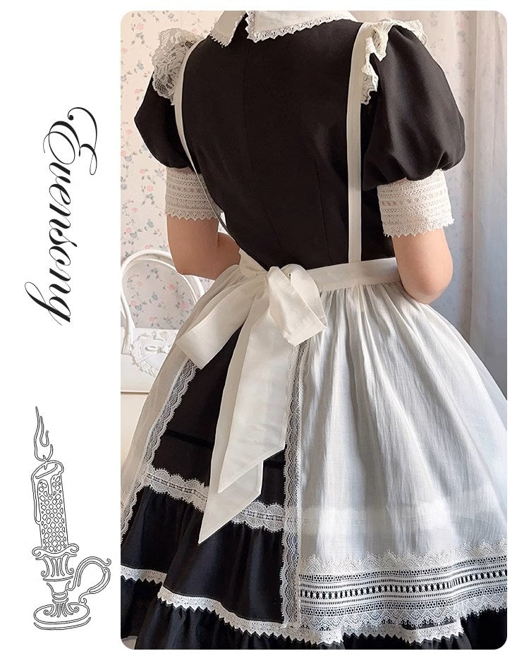 [Sale period ended] Evensong short sleeve white collar dress