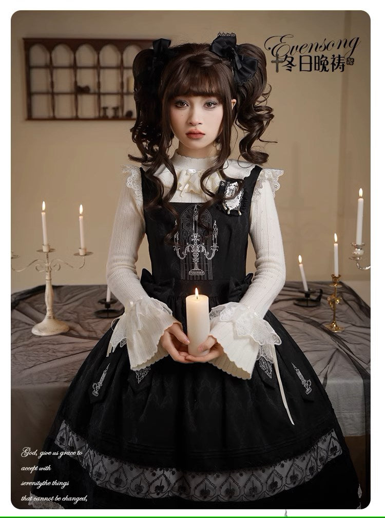 Evensong リボンのジャンパースカート