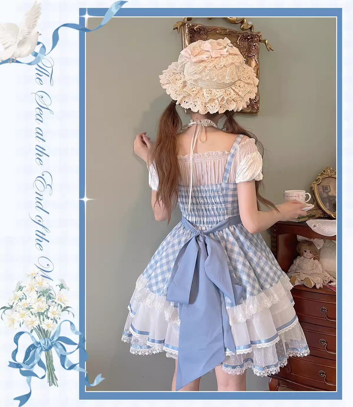 [Sale period ended] Daisy and Sky gingham check jumper skirt