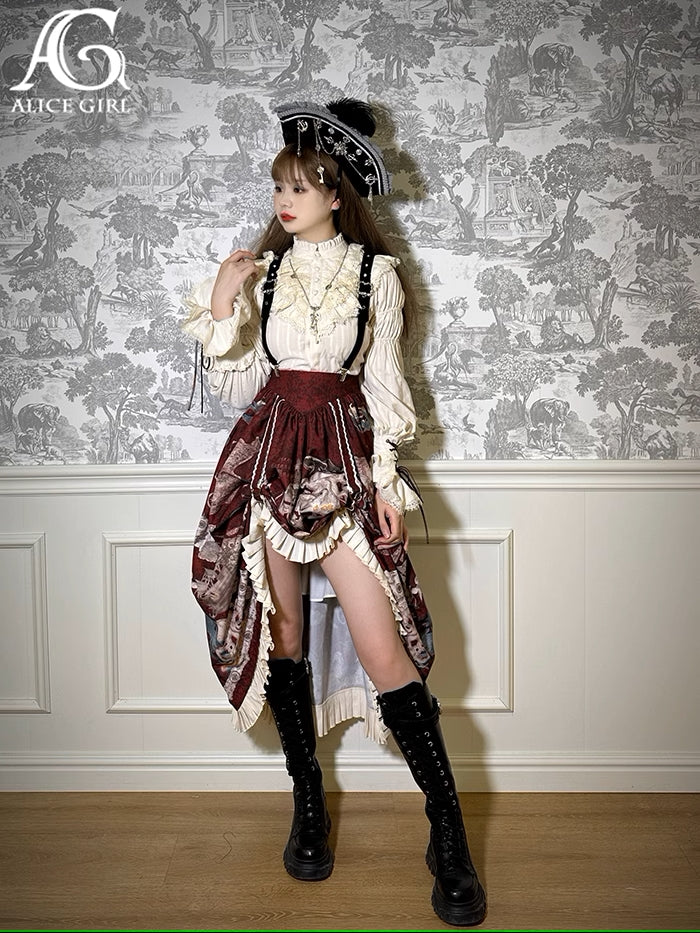[Sale period ended] Treasure Hunt Map pirate style print skirt