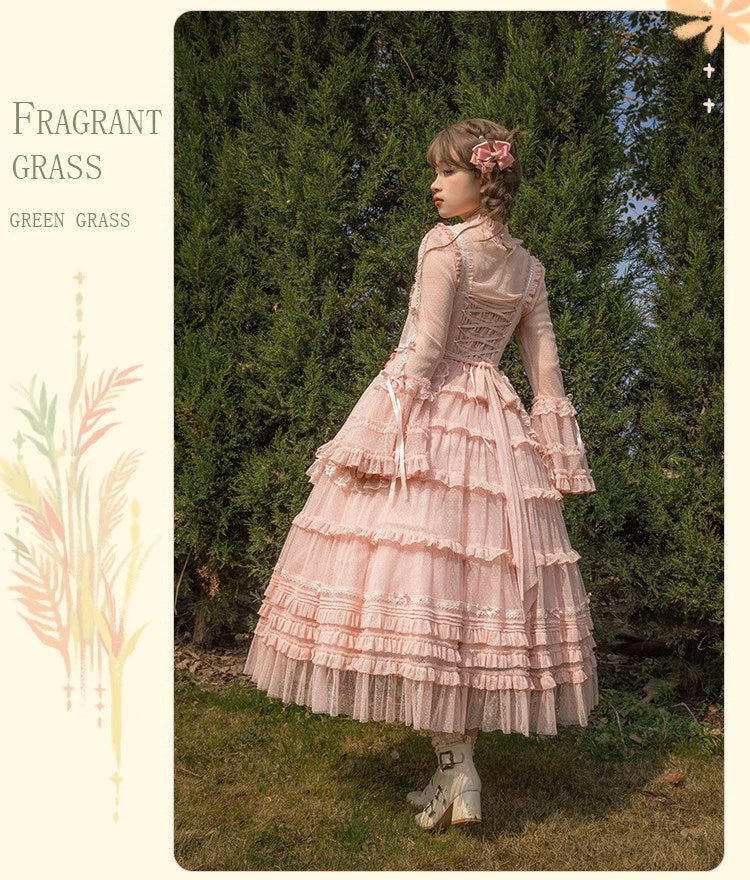 【販売期間終了】Fragrant Grass ドットチュールジャンパースカート