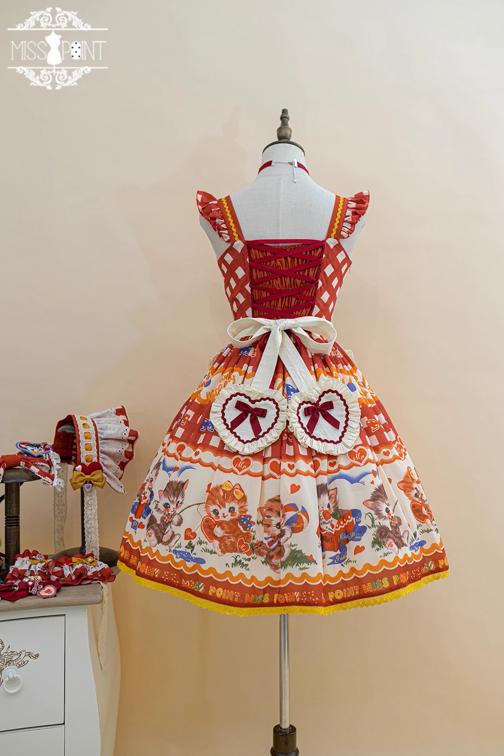 Pre-order [Simultaneous purchase only] Sweet Kitty Retro Apron