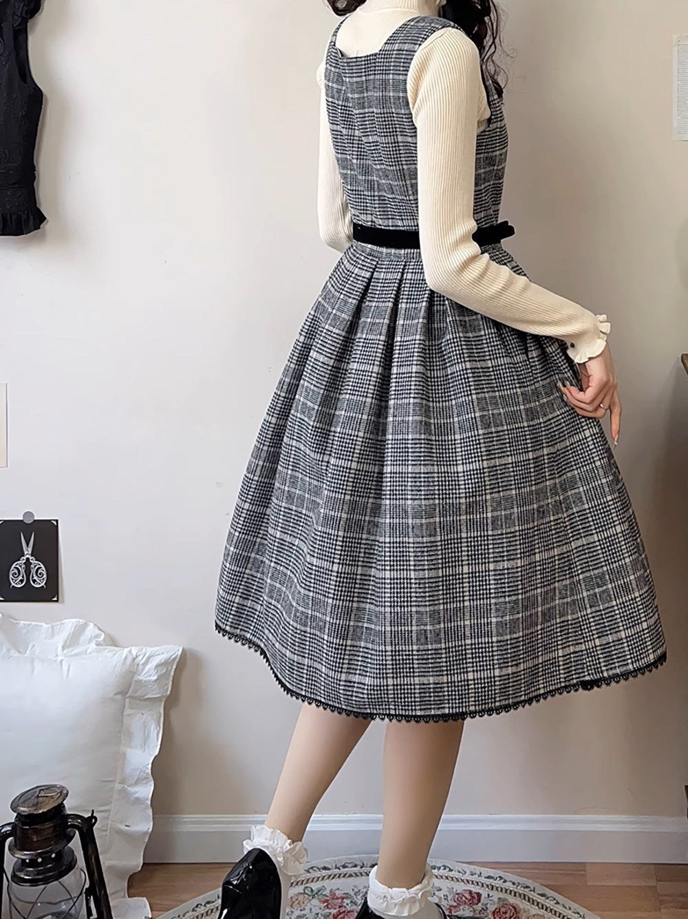 Earl Gray checked jumper skirt