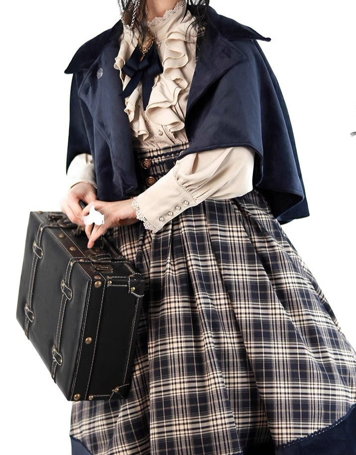 Fontainebleau checkered high waist jumper skirt