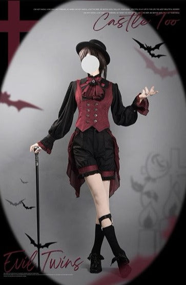 【受注予約7/11まで】Evil Twins Red 皇子系 ブラウス・ベスト・マント・パンツ【4点購入で10%オフ】
