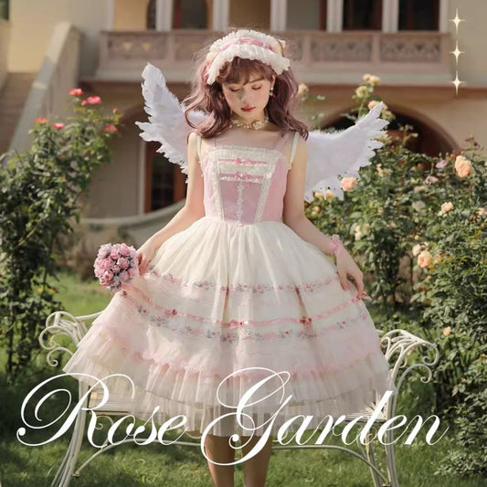 【受注予約10/8まで】薔薇園の午後 刺繍ジャンパースカート