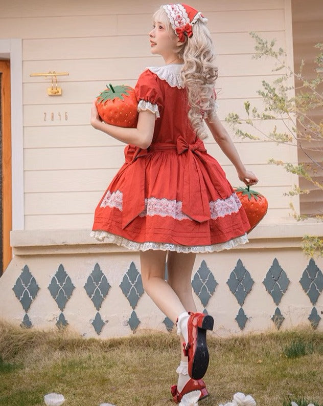 Strawberry Basket 丸襟ワンピース