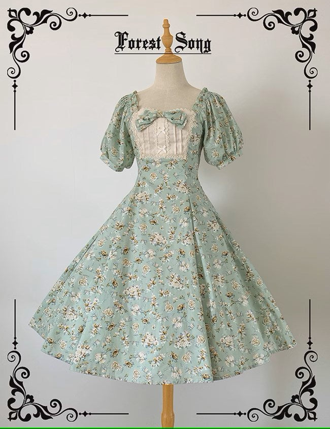 Floral Poetry Classical Short Sleeve Dress