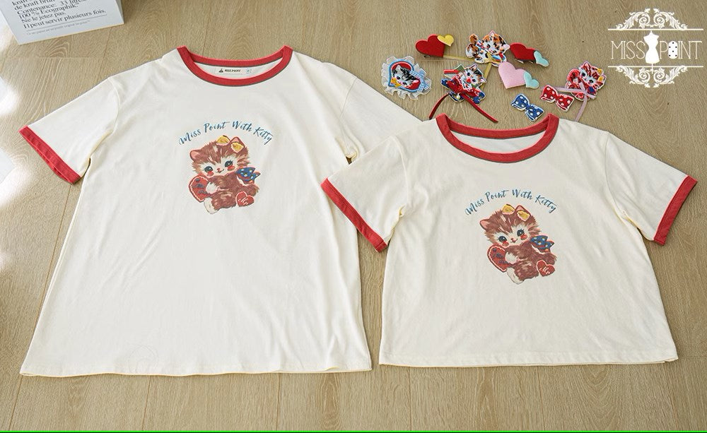 Sweet Kitty retro print T-shirt