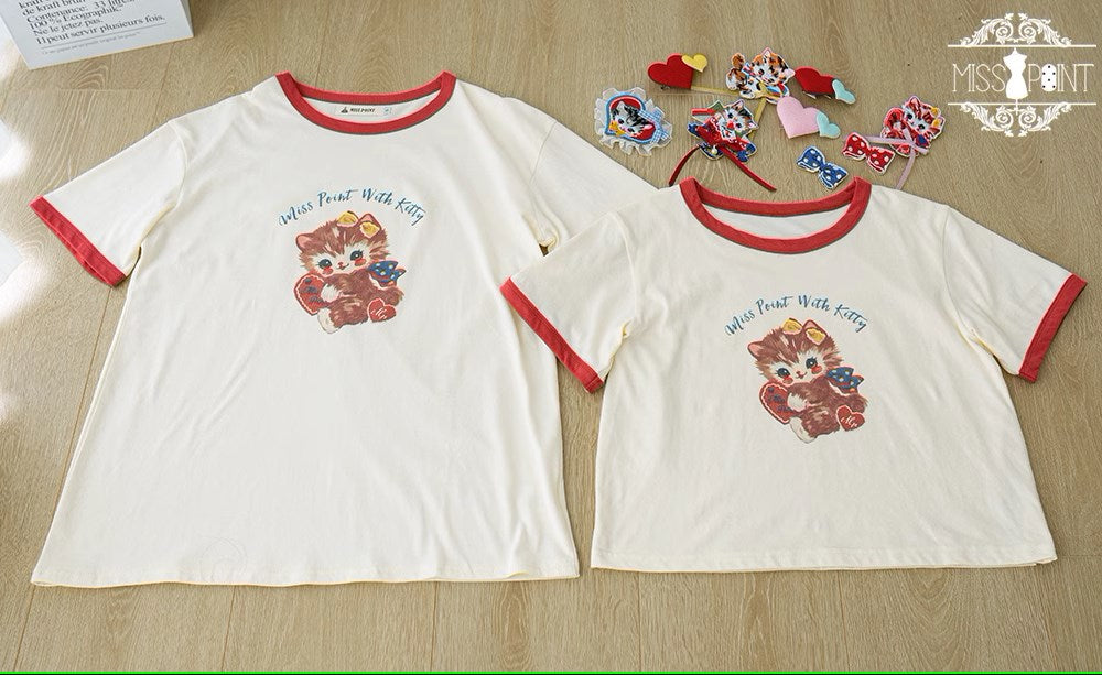 【予約販売】Sweet KittyレトロプリントTシャツ