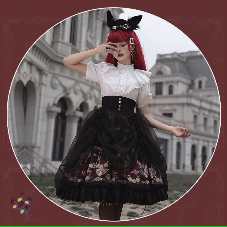 Eden at Dawn Gothic Lolita Print Skirt