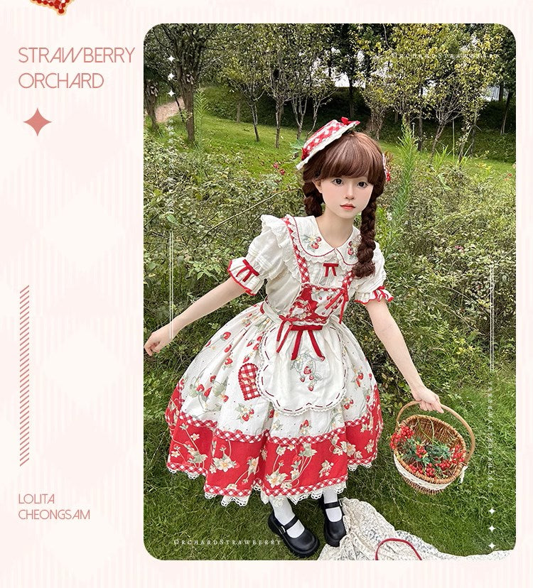 Strawberry Orchard Strawberry Suspender Skirt