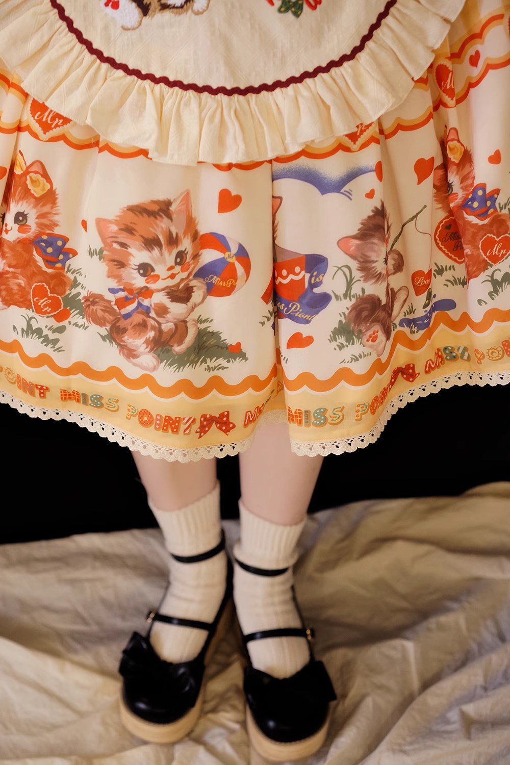【販売期間終了】Sweet Kittyレトロフライングスリーブジャンパースカート