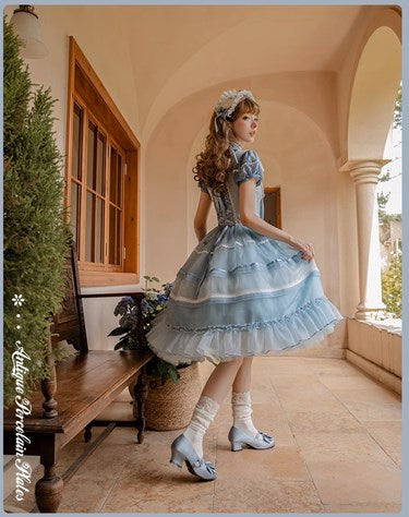 Antique Porcelain Plates Corset Jumper Skirt