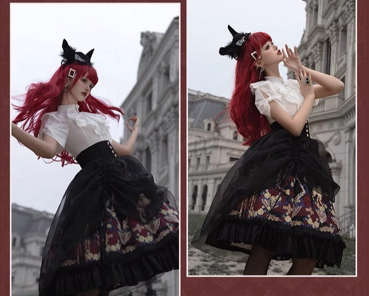 Eden at Dawn Gothic Lolita Print Skirt