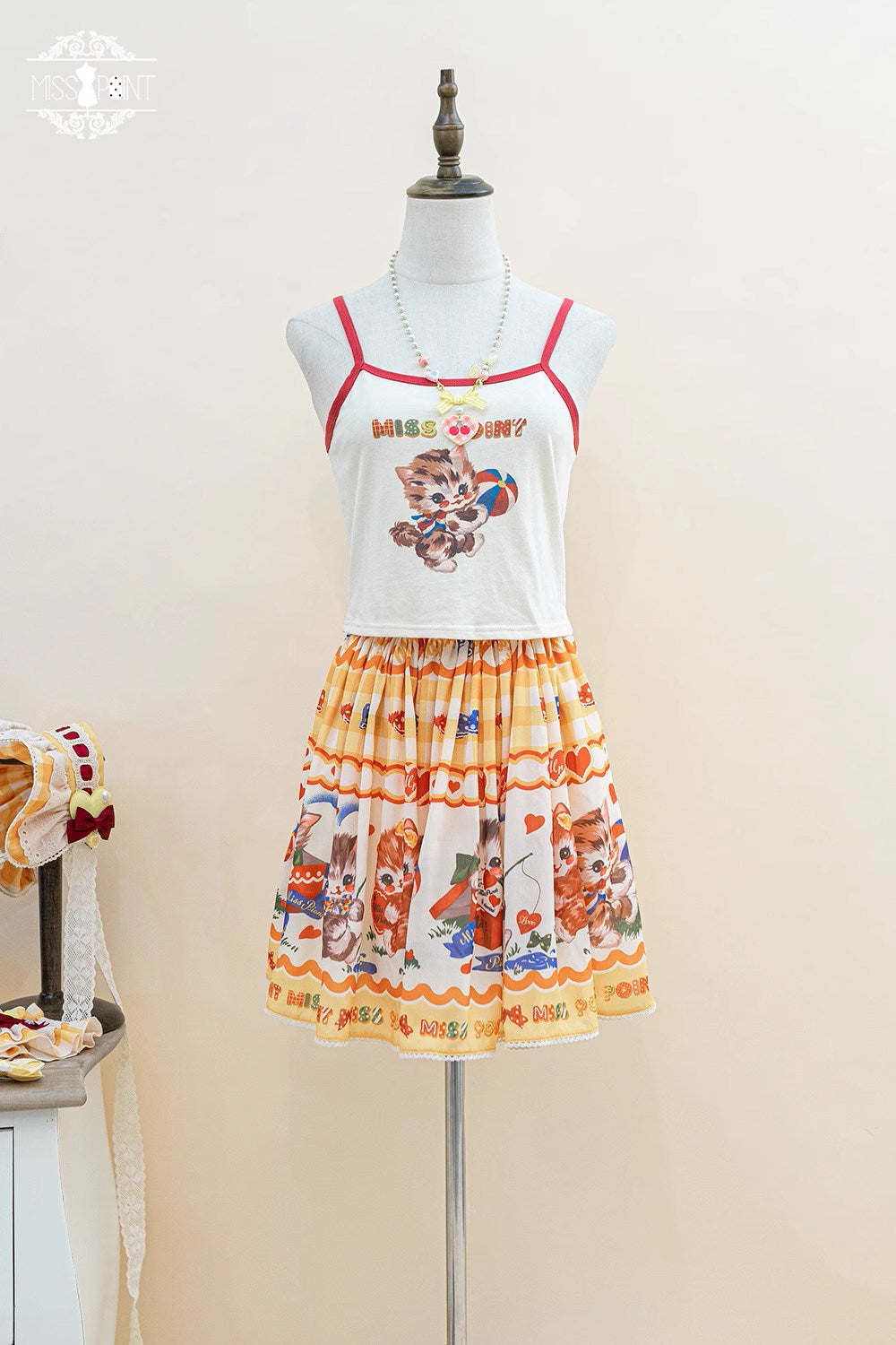 Sweet Kitty retro mini skirt