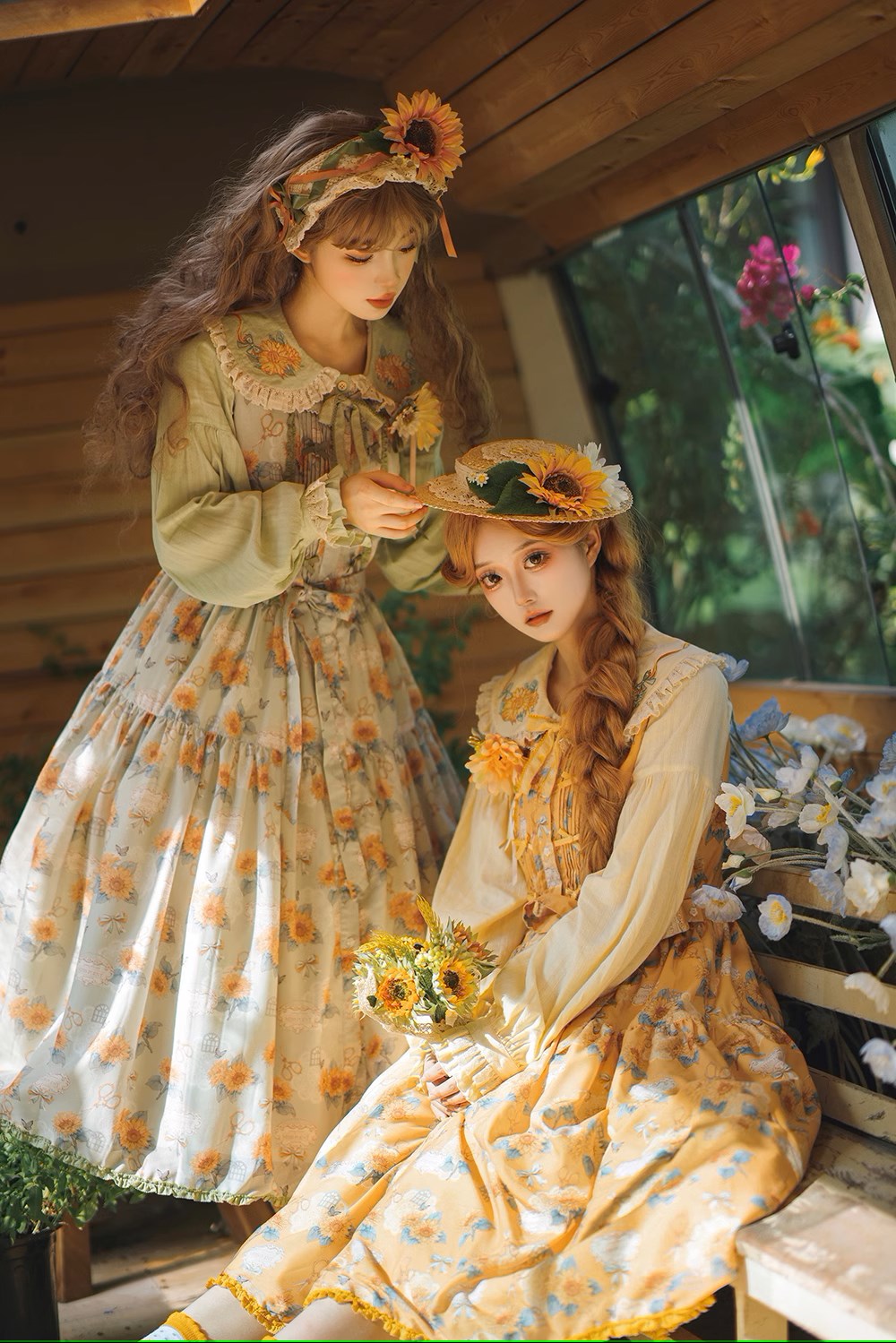 【予約販売】Gardening Sunflower ジャンパースカート プリントタイプ