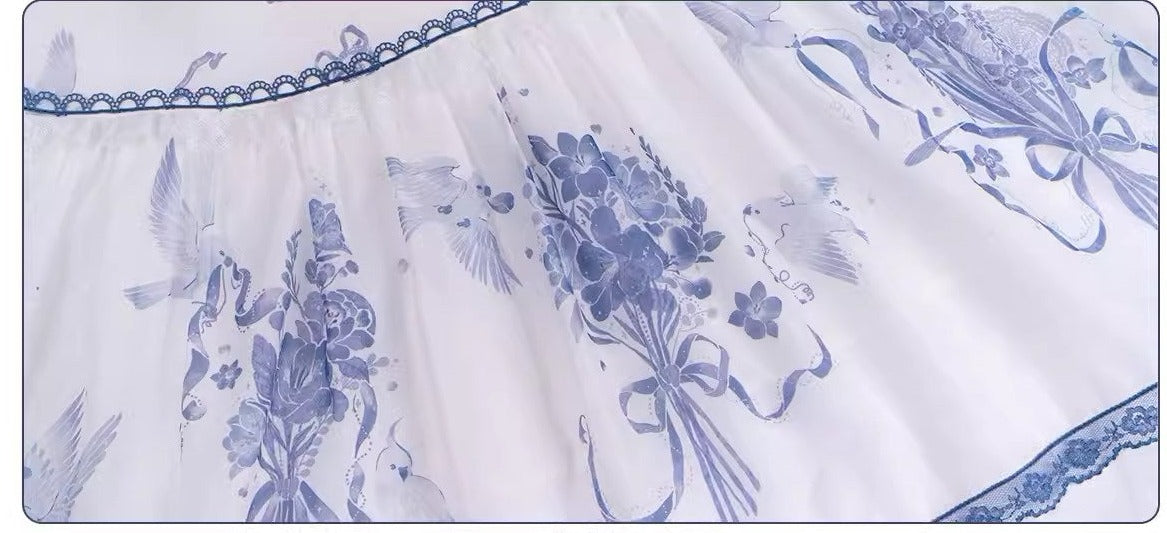 Kingfishers Take Flowers Chinese style long dress