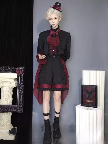 【受注予約7/11まで】Evil Twins Red 皇子系 ブラウス・ベスト・マント・パンツ【4点購入で10%オフ】