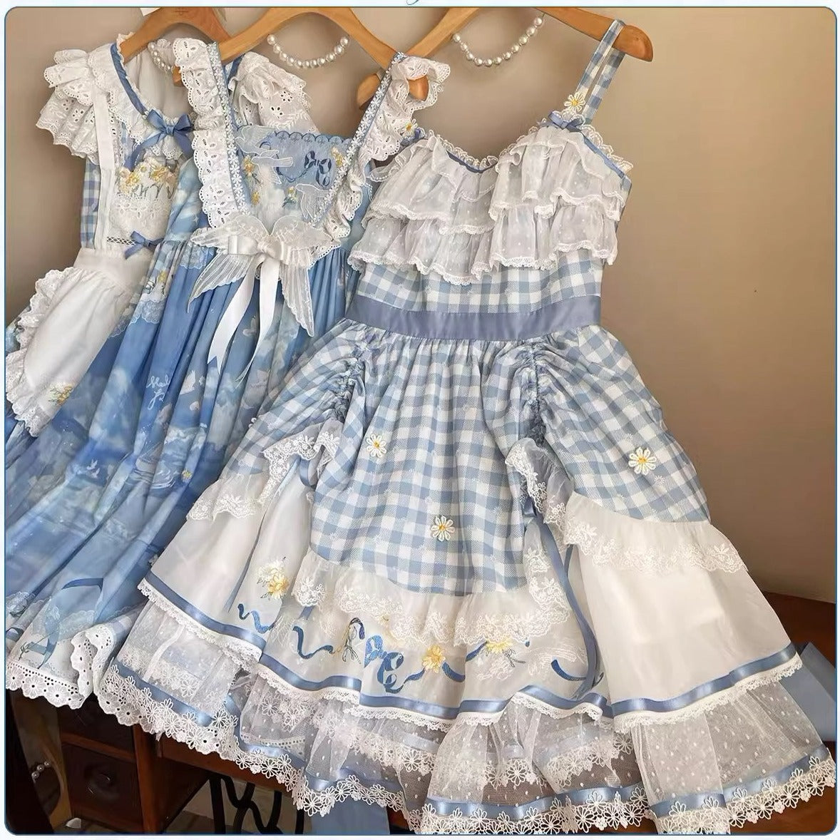 [Sale period ended] Daisy and Sky gingham check jumper skirt