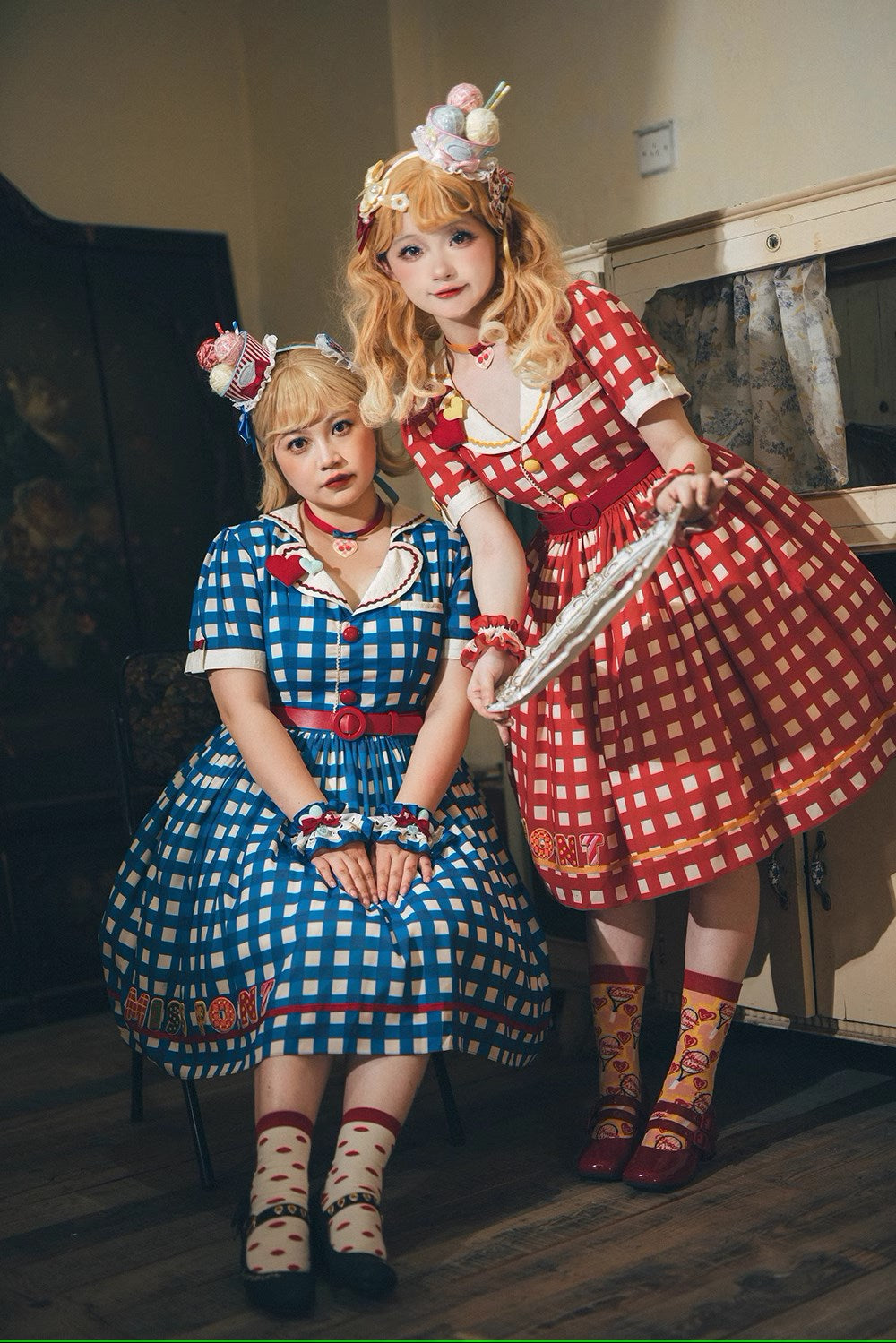 [Pre-order] Sweet Kitty Retro Cafe Style Dress