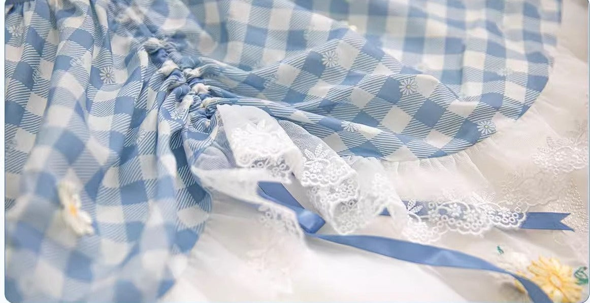 [Sale period ended] Daisy and Sky gingham check jumper skirt