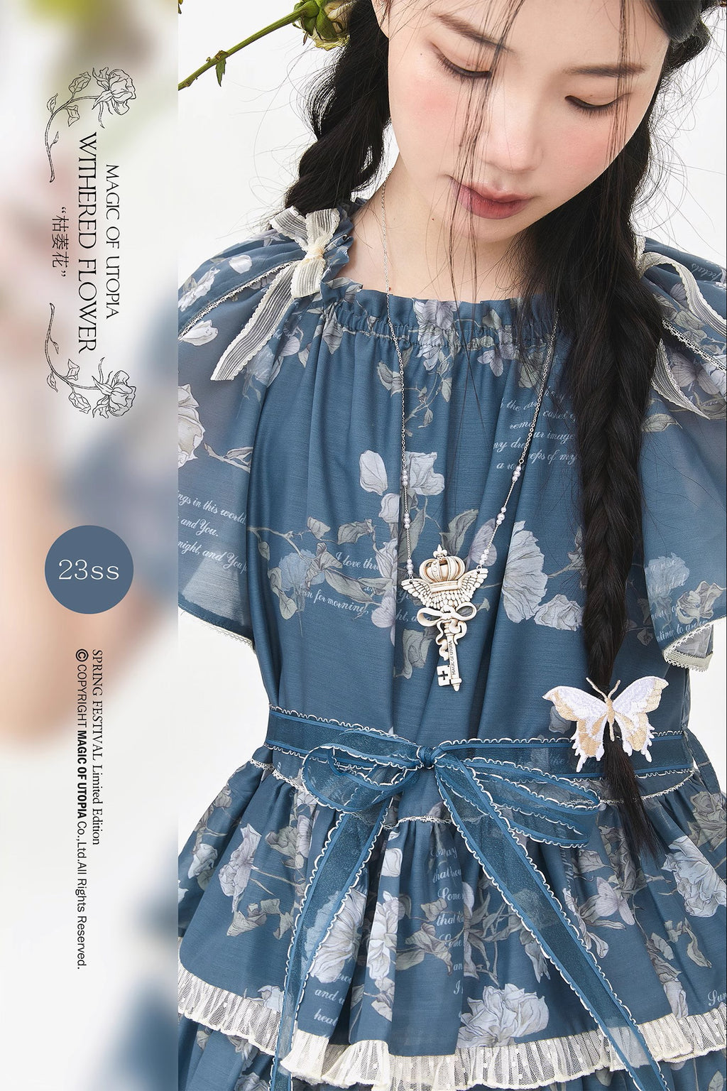 Withered Flowers 3 Tiered Dress