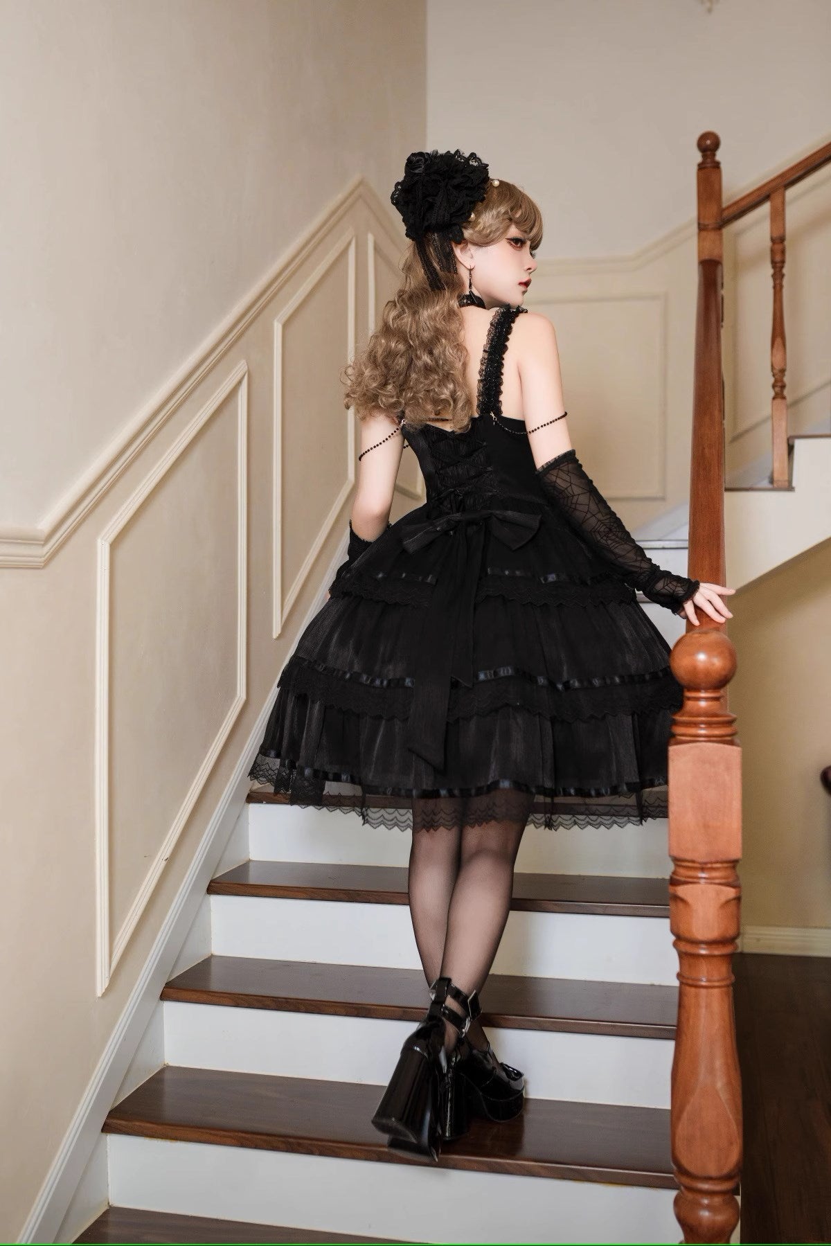 Romantic Party Black and White Tiered Jumperskirt
