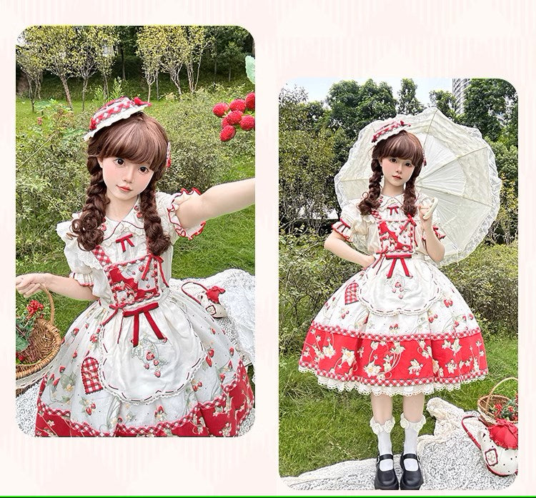 Strawberry Orchard Strawberry Suspender Skirt