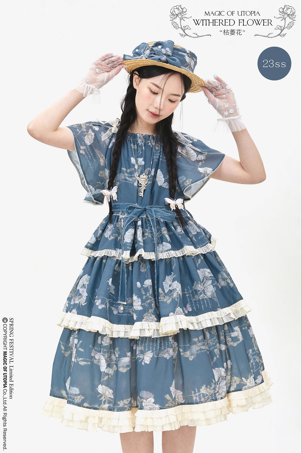 Withered Flowers 3 Tiered Dress