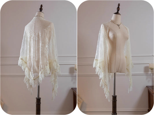 [Only available with simultaneous purchase] Afternoon Tea Party lace shawl and hat