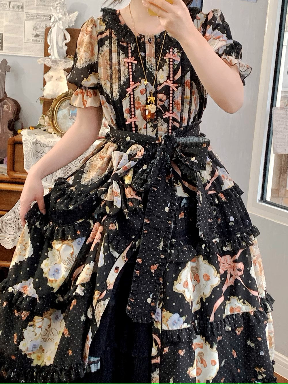 [Pre-orders available until 2/19] Cat Rose Tea Party Daily Dress