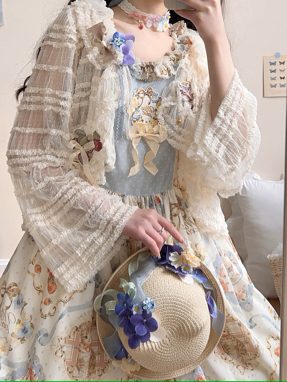 【予約販売】猫の薔薇お茶会 シアーカーディガン