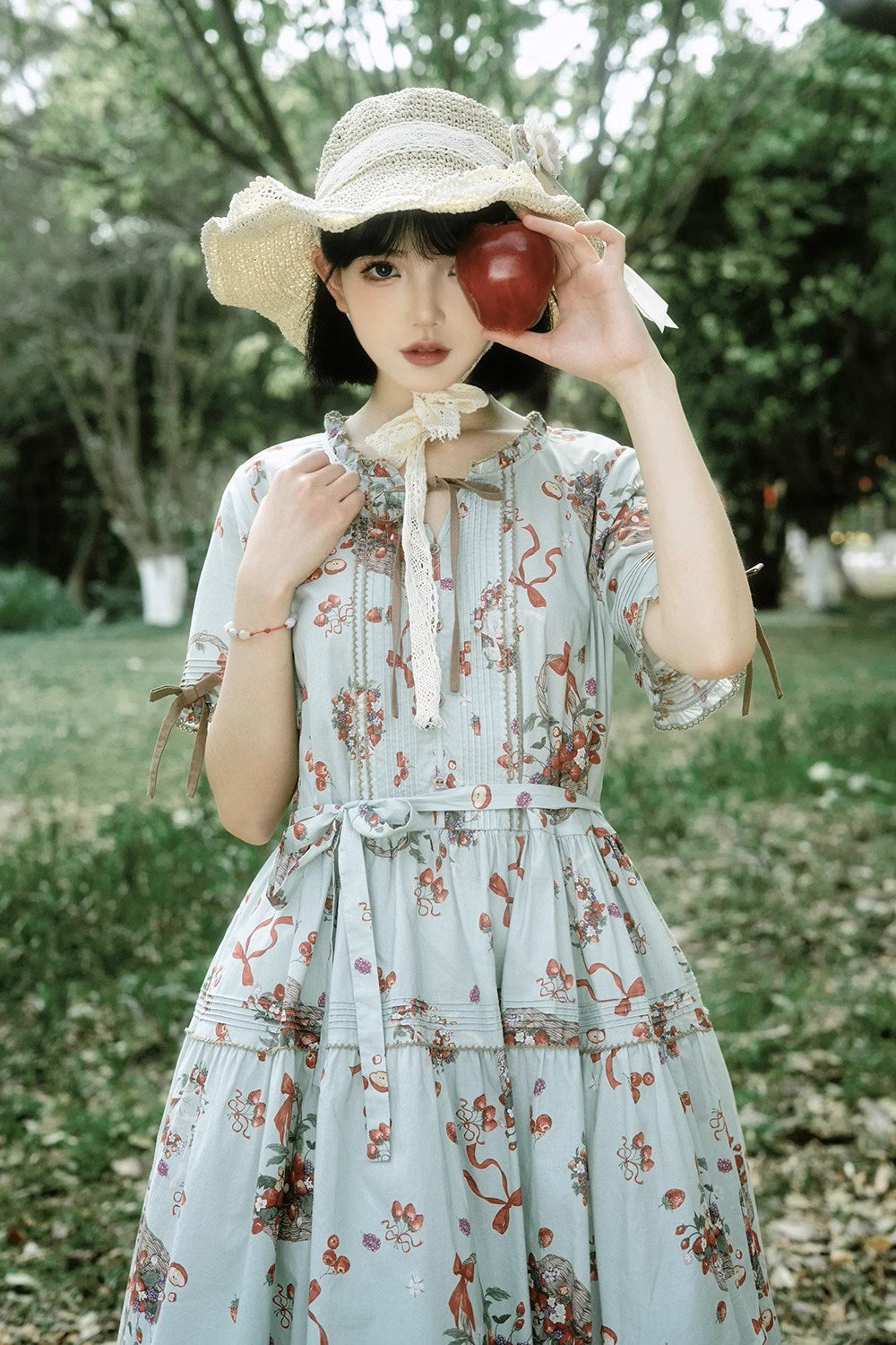 Picnic Basket One Piece Strawberry Pattern