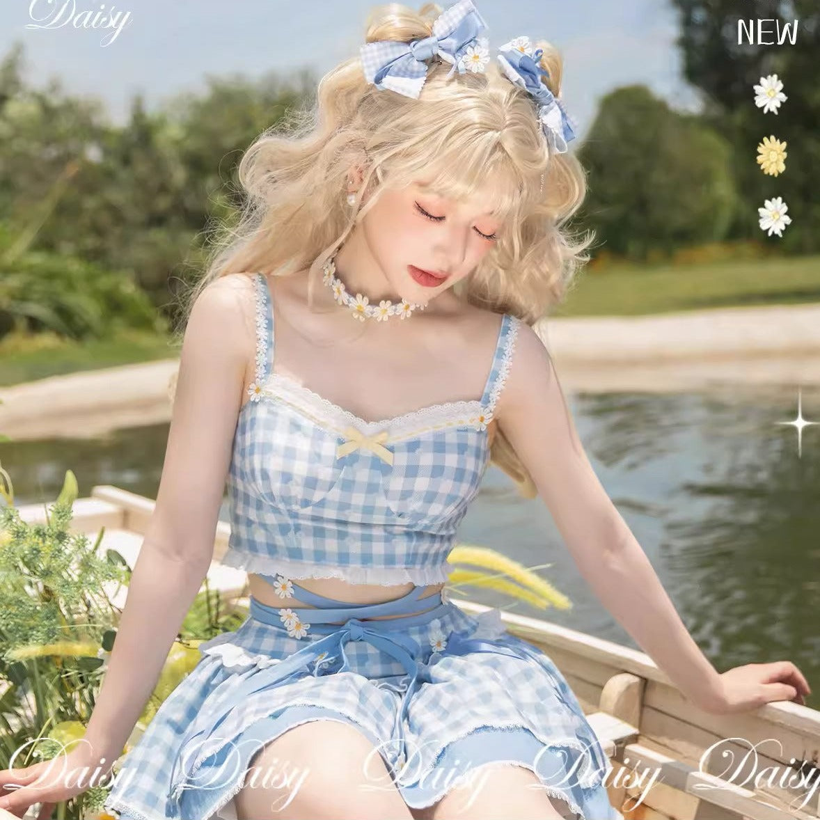 [Sale period ended] Daisy and Sky gingham check camisole and miniskirt