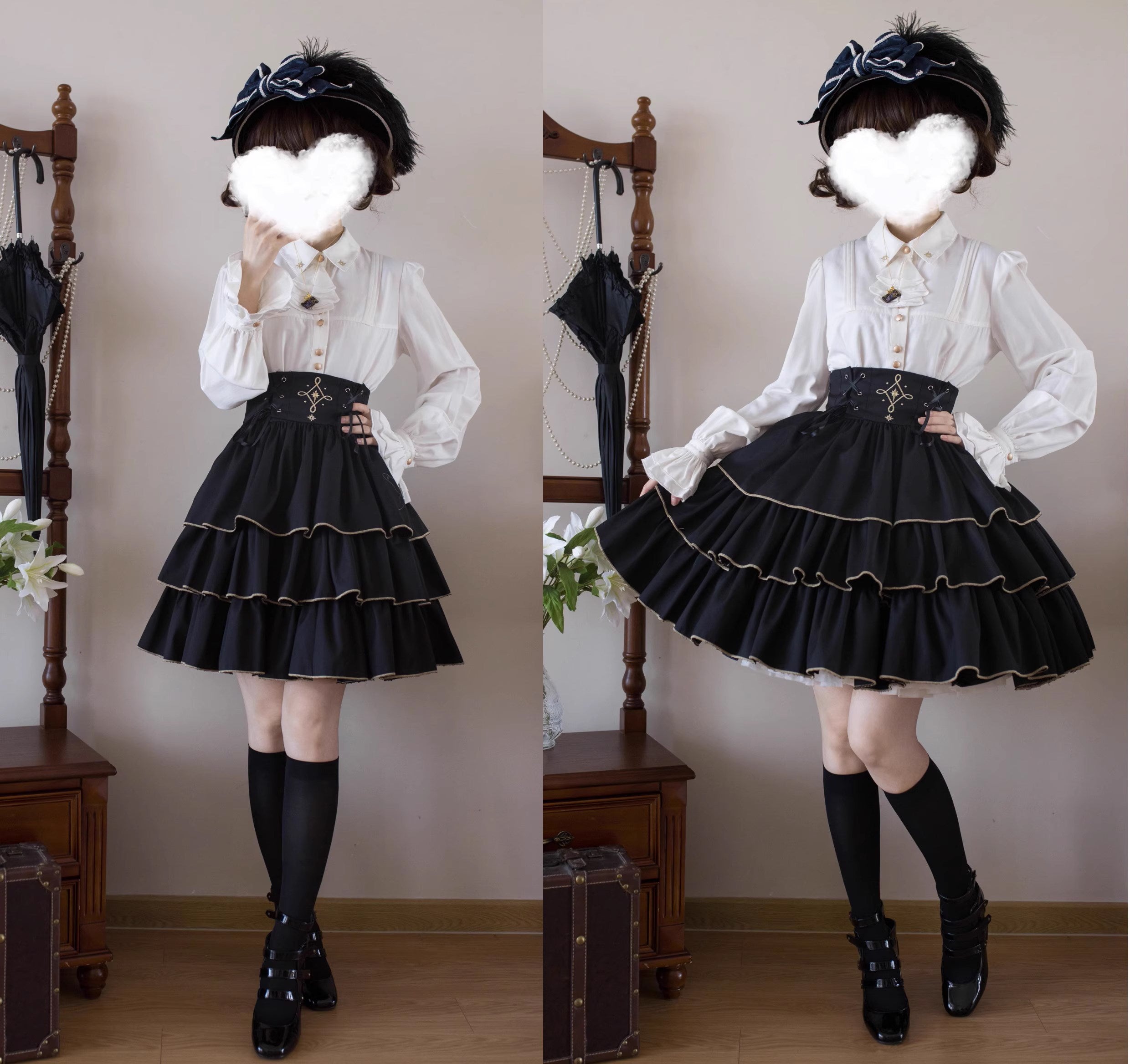 [Sale period has ended] Hoshimezuya High Waist Skirt