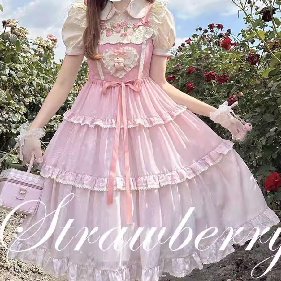 Strawberry Chiffon ジャンパースカート