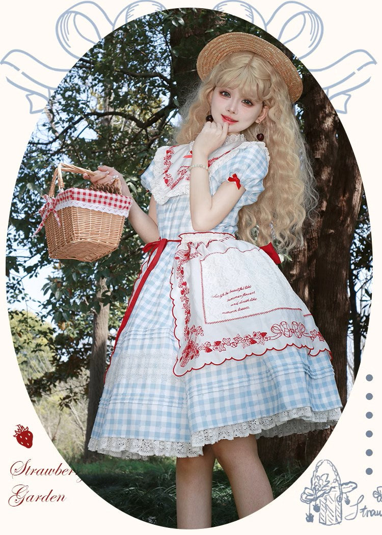 Strawberry Basket スタンドカラーワンピース